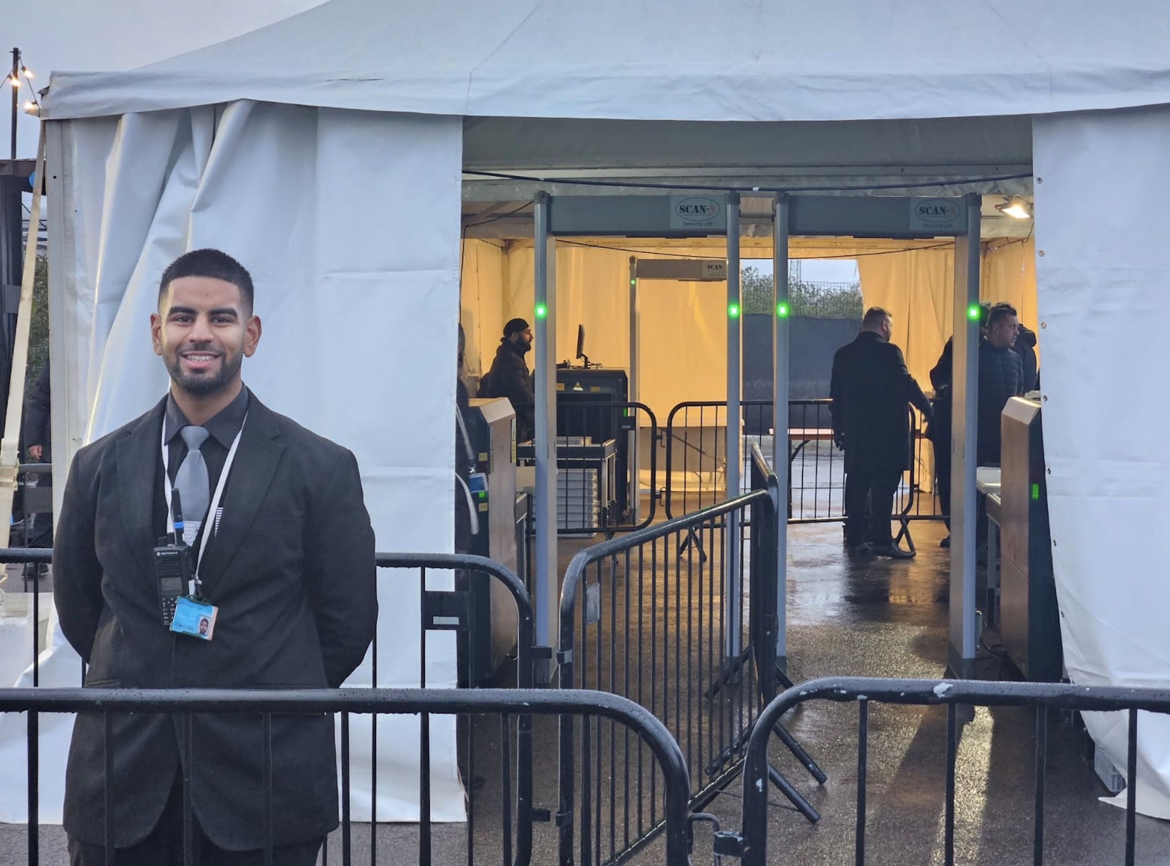 Security officer, bag scanners