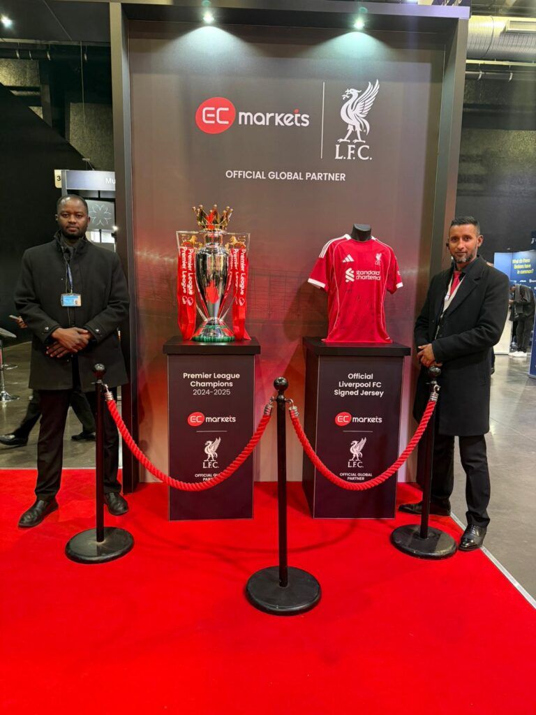 Two Five Star Security guards protecting the Premier League Champions Trophy.