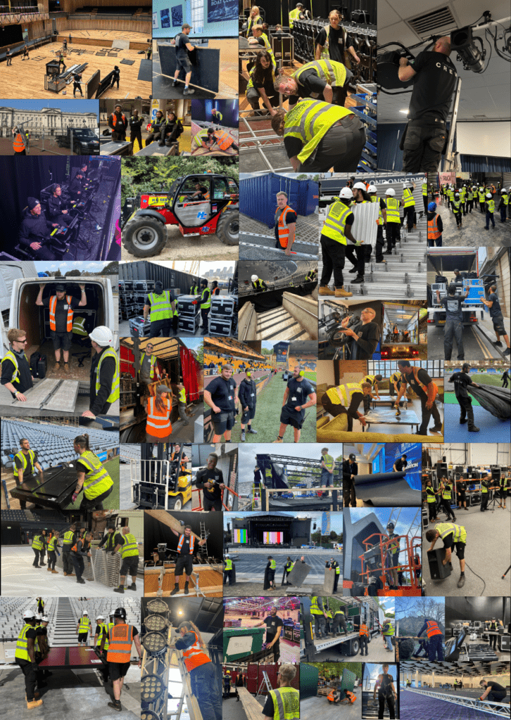collage of images of crew